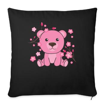 Bear cute animals for kids kawaii - Sofa pillowcase 17,3'' x 17,3'' (45 x 45 cm) - black - Front