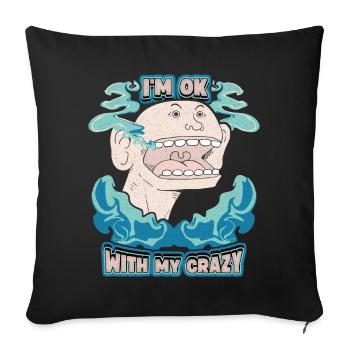 Comic, Comic Strips, Crazy Man, Funny Saying - Sofa pillowcase 17,3'' x 17,3'' (45 x 45 cm) - black - Front