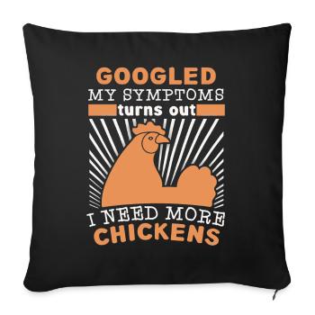 Funny Chicken, Chickens Saying, Joke - Sofa pillowcase 17,3'' x 17,3'' (45 x 45 cm) - black - Front