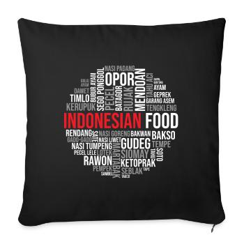Cuisine indonésienne - Housse de coussin décorative 45 x 45 cm - noir - Devant