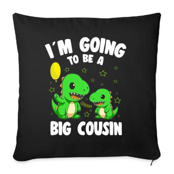 Annonce du bébé I’m Gonna Be A Big Cousin - Housse de coussin décorative 45 x 45 cm - noir - Devant