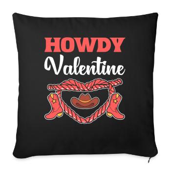 Howdy Valentine rancher - Sofa pillowcase 17,3'' x 17,3'' (45 x 45 cm) - black - Front