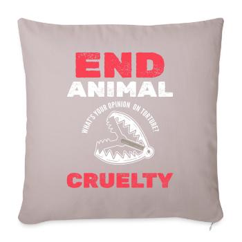 Contre la cruauté envers les animaux de compagnie - Housse de coussin décorative 45 x 45 cm - taupe clair - Devant