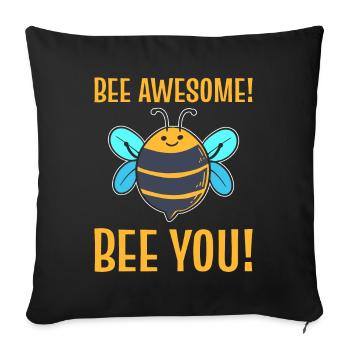 Bee Awesome! Bee You! Beekeeper - Sofa pillowcase 17,3'' x 17,3'' (45 x 45 cm) - black - Front