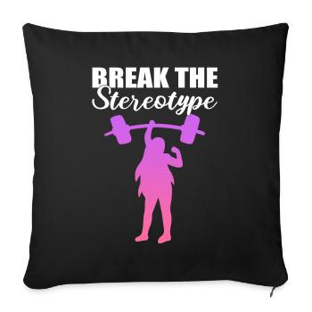 Weightlifter Girl Weightlifter - Sofa pillowcase 17,3'' x 17,3'' (45 x 45 cm) - black - Front