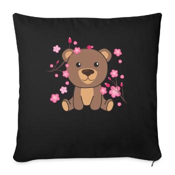 Bear cute animals for kids kawaii - Sofa pillowcase 17,3'' x 17,3'' (45 x 45 cm) - black - Front