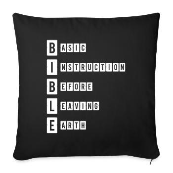 Bible Basic Intruction before Leaving earth - Sofa pillowcase 17,3'' x 17,3'' (45 x 45 cm) - black - Front