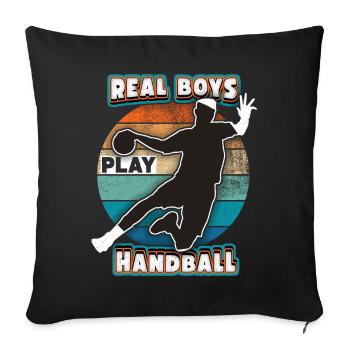 Handball Joueur De Handball, Dicton Sportif, Arc-en-ciel - Housse de coussin décorative 45 x 45 cm - noir - Devant