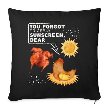 Funny chicken saying, chicken joke sunbathing - Sofa pillowcase 17,3'' x 17,3'' (45 x 45 cm) - black - Front