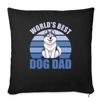 Meilleur chien au monde papa mignon Husky - Housse de coussin décorative 45 x 45 cm - noir - Devant