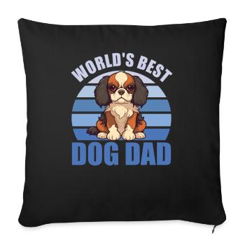 World's best dog dad clever charles cocker spania - Sofa pillowcase 17,3'' x 17,3'' (45 x 45 cm) - black - Front
