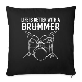 Drum Player Instrumentalist - Sofa pillowcase 17,3'' x 17,3'' (45 x 45 cm) - black - Front