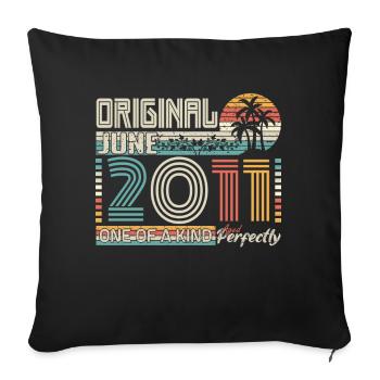 Juin 2011 Juin anniversaire June 2011 - Housse de coussin décorative 45 x 45 cm - noir - Devant