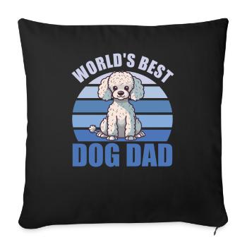 Meilleur chien papa mignon caniche au monde - Housse de coussin décorative 45 x 45 cm - noir - Devant