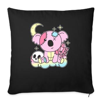 Kawaii Gothic Koala Pastel Gothic Goth - Sofa pillowcase 17,3'' x 17,3'' (45 x 45 cm) - black - Front
