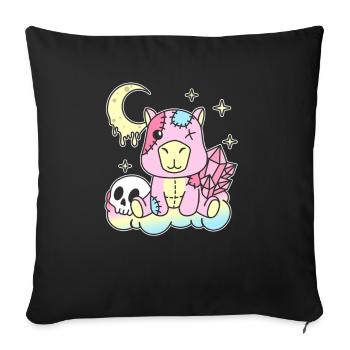 Kawaii Gothic Capybara Pastel Gothic Goth - Sofa pillowcase 17,3'' x 17,3'' (45 x 45 cm) - black - Front