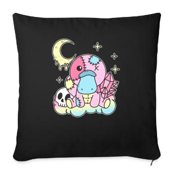 Kawaii Platypus Sloth Pastel Gothic - Sofa pillowcase 17,3'' x 17,3'' (45 x 45 cm) - black - Front