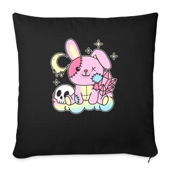 Kawaii Gothic Bunny Pastel Colors Gothic Goth Bunny - Sofa pillowcase 17,3'' x 17,3'' (45 x 45 cm) - black - Front