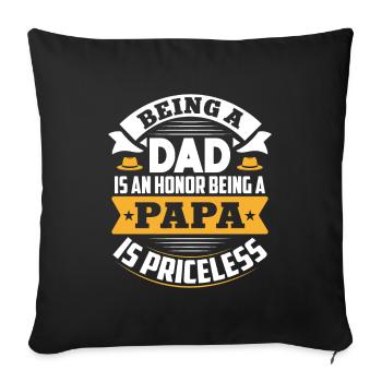 World's Coolest Dad Promoted to Father - Sofa pillowcase 17,3'' x 17,3'' (45 x 45 cm) - black - Front