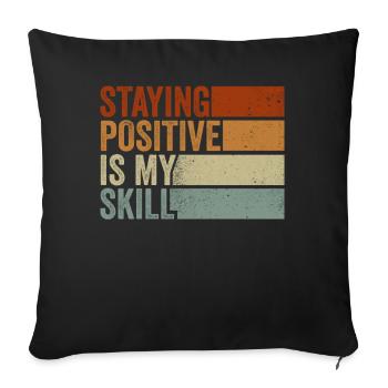 Rester positif est ma compétence - Housse de coussin décorative 45 x 45 cm - noir - Devant
