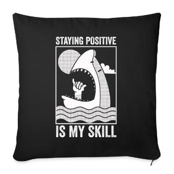 Rester positif est ma compétence - Housse de coussin décorative 45 x 45 cm - noir - Devant