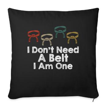 Je n’ai pas besoin d’une ceinture Je suis un karaté - Housse de coussin décorative 45 x 45 cm - noir - Devant