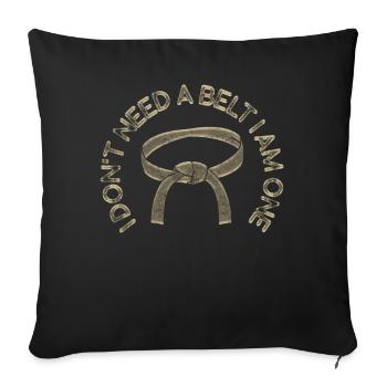 Je n’ai pas besoin d’une ceinture Je suis un karaté - Housse de coussin décorative 45 x 45 cm - noir - Devant
