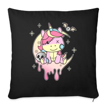 Kawaii Gothic Unicorn Pastel Gothic Goth - Sofa pillowcase 17,3'' x 17,3'' (45 x 45 cm) - black - Front