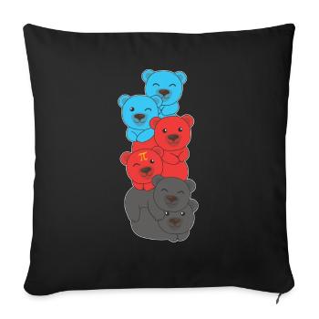Polyamory Flag Gay Pride LGBTQ Bären Turm - Sofakissenbezug 45 x 45 cm - Schwarz - Vorne