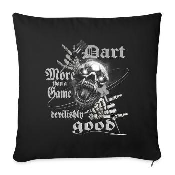 Dart design devilishly good, Dart devilishly good, - Sofa pillowcase 17,3'' x 17,3'' (45 x 45 cm) - black - Front