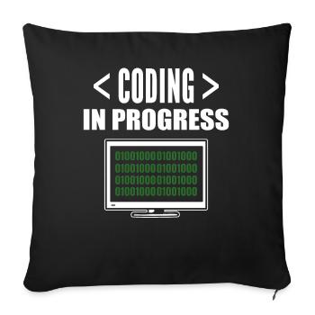 Programmierung und Codierung IT-Spezialist - Sofakissenbezug 45 x 45 cm - Schwarz - Vorne