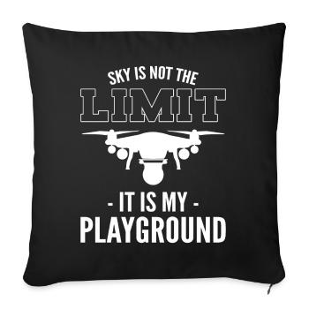 Sky Is Not The Limit It Is My Playground Videograph - Sofa pillowcase 17,3'' x 17,3'' (45 x 45 cm) - black - Front
