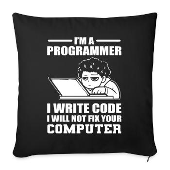 Développeur de logiciels de programmation humoristique - Housse de coussin décorative 45 x 45 cm - noir - Devant