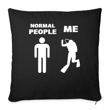 Diving Snorkeling - Sofa pillowcase 17,3'' x 17,3'' (45 x 45 cm) - black - Front