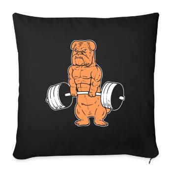Poids chien fanatiques de fitness - Housse de coussin décorative 45 x 45 cm - noir - Devant