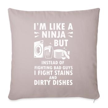 Comme une femme au foyer ninja - Housse de coussin décorative 45 x 45 cm - taupe clair - Devant
