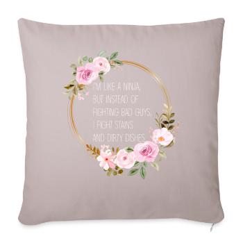Comme une femme au foyer ninja - Housse de coussin décorative 45 x 45 cm - taupe clair - Devant