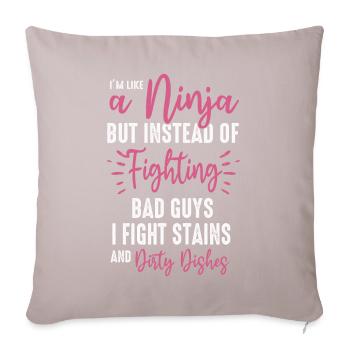 Comme une femme au foyer ninja - Housse de coussin décorative 45 x 45 cm - taupe clair - Devant