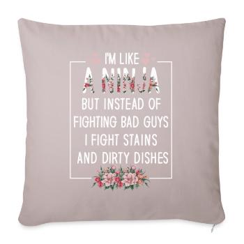 Comme une femme au foyer ninja - Housse de coussin décorative 45 x 45 cm - taupe clair - Devant