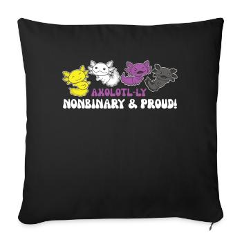 Nonbinary Axolotl Flag Pride LGBTQ Cute Axolotls - Sofa pillowcase 17,3'' x 17,3'' (45 x 45 cm) - black - Front