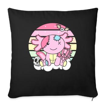 Kawaii Gothic Axolotl Pastel Gothic Goth - Sofa pillowcase 17,3'' x 17,3'' (45 x 45 cm) - black - Front