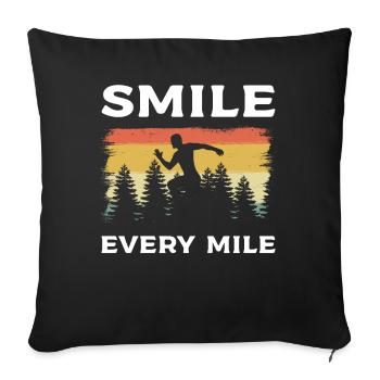 Smile Every Mile Marathon Runner - Sofa pillowcase 17,3'' x 17,3'' (45 x 45 cm) - black - Front