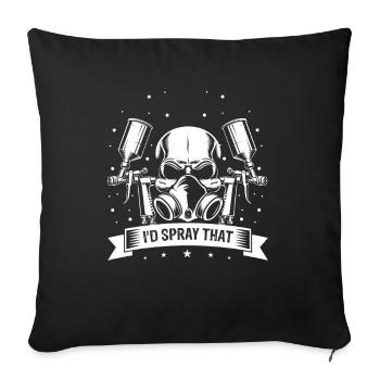 Peintre automobile pour carrossiers - Housse de coussin décorative 45 x 45 cm - noir - Devant