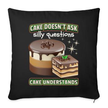 Gâteau, Bonbons, Chocolat, 3d drôle de dicton - Housse de coussin décorative 45 x 45 cm - noir - Devant