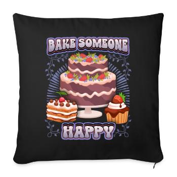 Faites du gâteau, faites du gâteau, drôle de dicton - Housse de coussin décorative 45 x 45 cm - noir - Devant