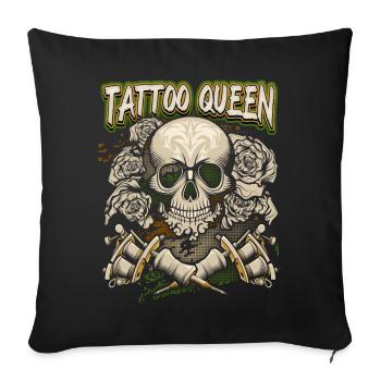 Skull, Tattoo Saying, Tattoo, Skull - Sofa pillowcase 17,3'' x 17,3'' (45 x 45 cm) - black - Front