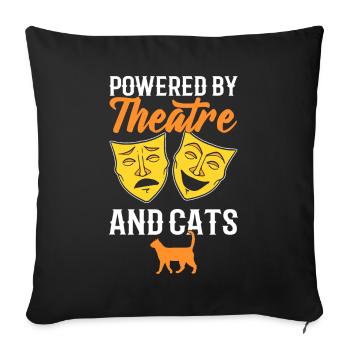 Theatre actor and cat lover - Sofa pillowcase 17,3'' x 17,3'' (45 x 45 cm) - black - Front