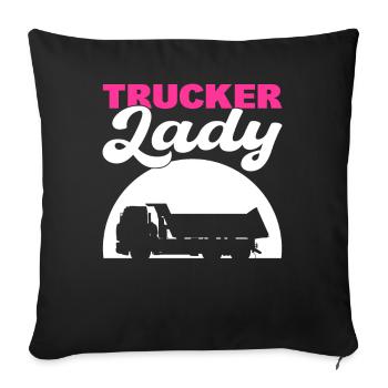 Trucker Lady Driver - Sofa pillowcase 17,3'' x 17,3'' (45 x 45 cm) - black - Front