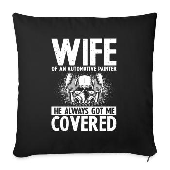 Car Painter for Car Painter for Car Detailer - Sofa pillowcase 17,3'' x 17,3'' (45 x 45 cm) - black - Front