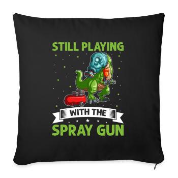 Car painter offer for coachbuilders - Sofa pillowcase 17,3'' x 17,3'' (45 x 45 cm) - black - Front
